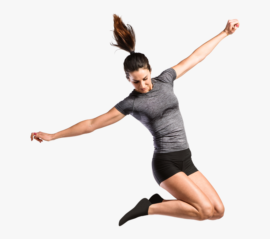 A Girl Jumping Through The Air - Girls Jumping At Sky Zone, HD Png Download, Free Download