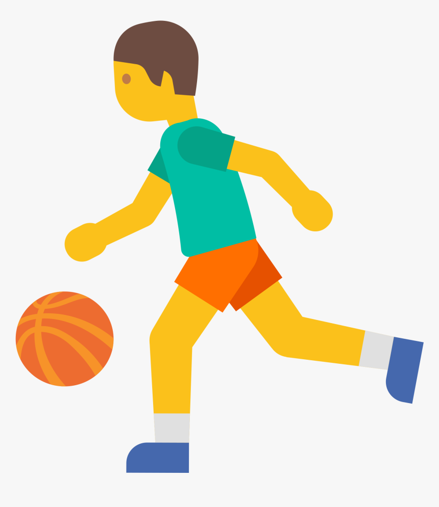People Playing Basketball Emoji Jumping Png , Png Download - Person Bouncing A Ball, Transparent Png, Free Download