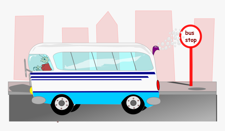 Car,brand,motor Vehicle - Bus Stop With Bus Leaving, HD Png Download, Free Download