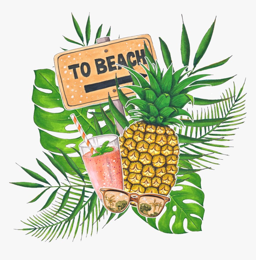 This Graphics Is Hand Painted Tropical Fruit Drink - Beach Retirement Party Invitations, HD Png Download, Free Download