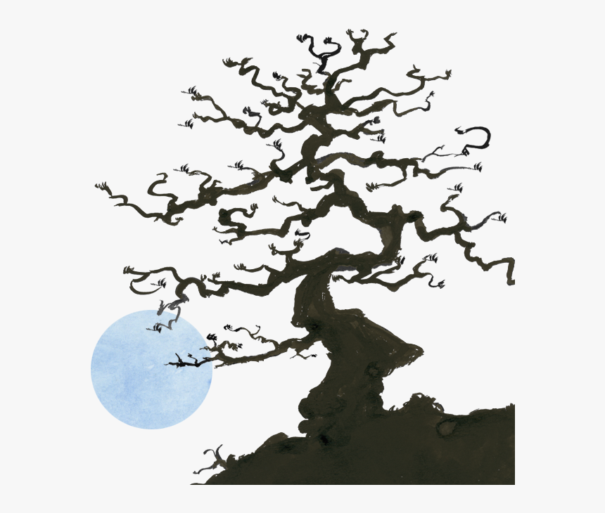 Tree And Moon - Illustration, HD Png Download, Free Download