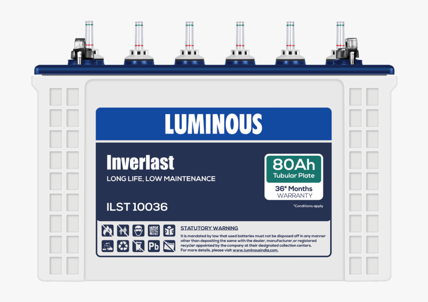 Inverter Battery Png File - Luminous 100ah Tubular Battery, Transparent Png, Free Download