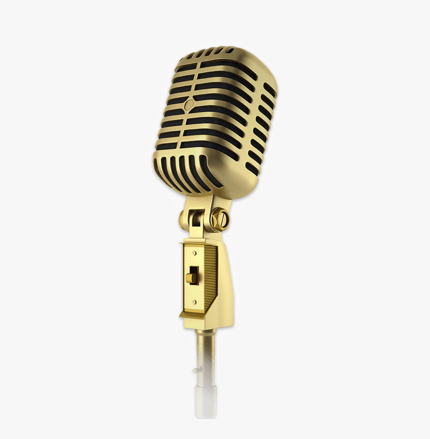 Gold Karaoke Microphone - Transparent Golden Microphone Png, Png Download, Free Download