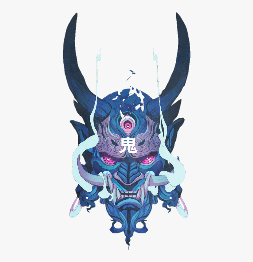 #ozrox #aesthetic #onimask #oni #mask #japanese - Japanese Demon Mask Png, Transparent Png, Free Download