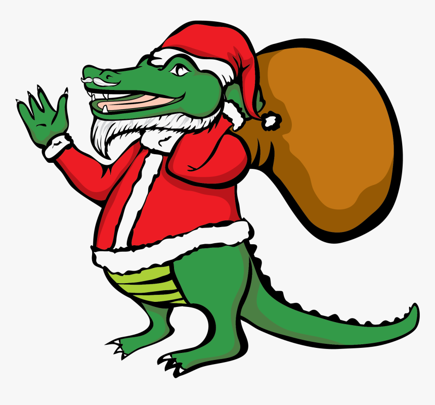 Santa Alligator Vector Clip Art - Santa Gator, HD Png Download, Free Download