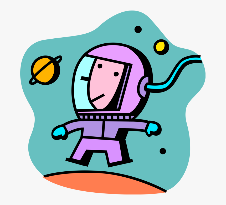 Vector Illustration Of Astronaut In Spacesuit Walks, HD Png Download, Free Download