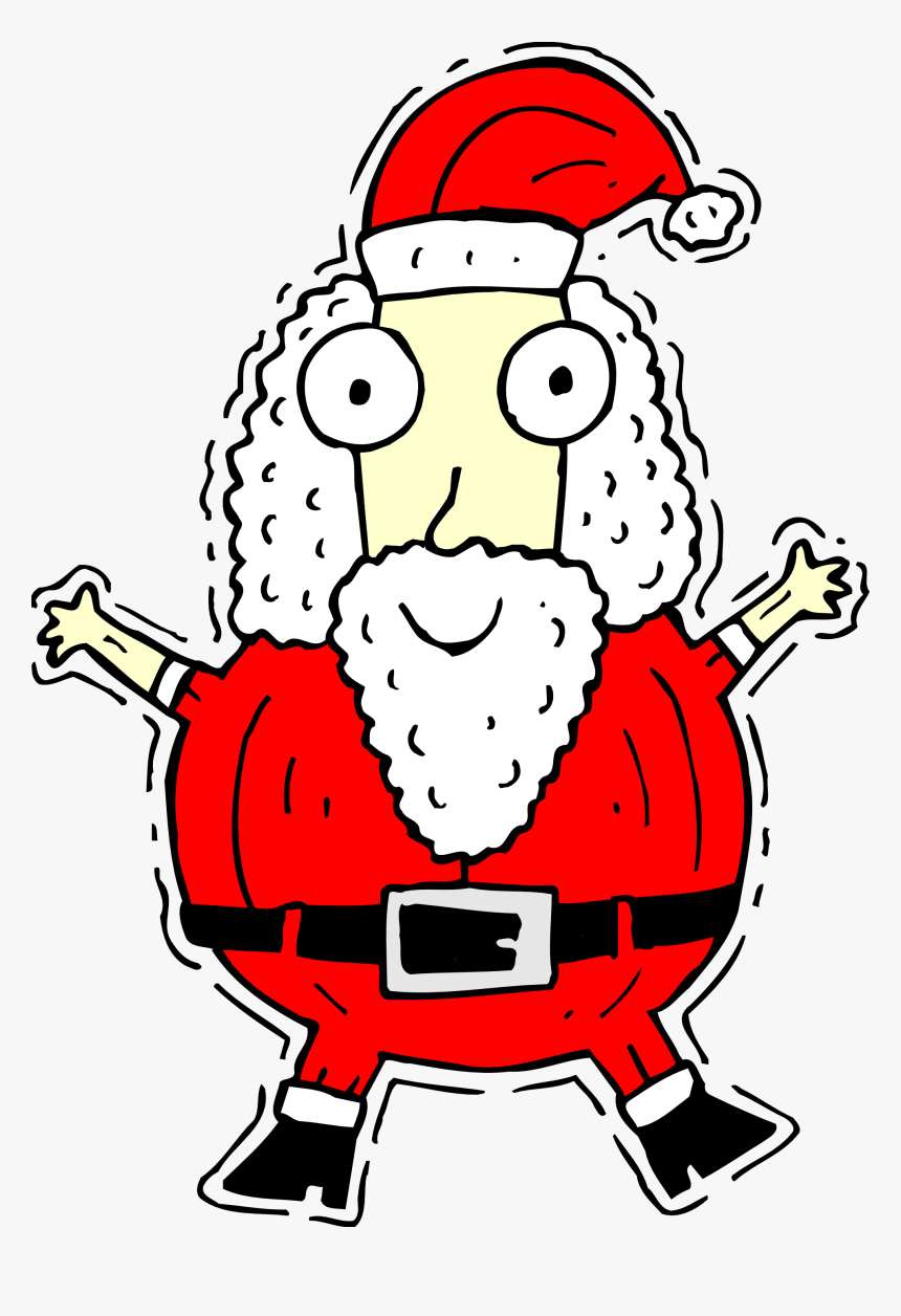 Skiing Santa Svg Vector File, Vector Clip Art Svg File - Santa Claus Seated Black And White Clipart, HD Png Download, Free Download