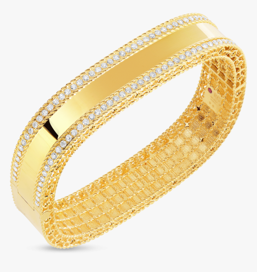 Roberto Coin Bangle With Diamond Edges - Bangle, HD Png Download, Free Download