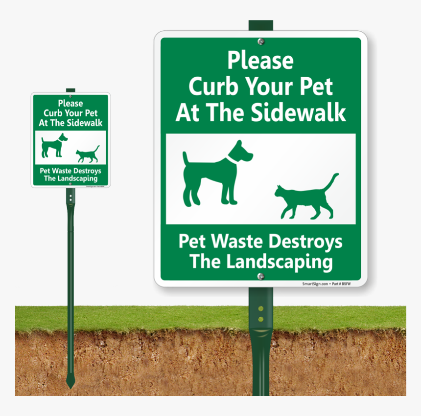 Curb Your Pet At The Sidewalk Sign - Keep Dog Off Grass Signs, HD Png Download, Free Download