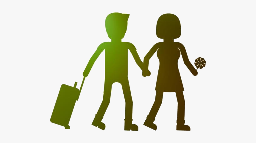 Husband Wife Traveling Sketch Png - Illustration, Transparent Png, Free Download