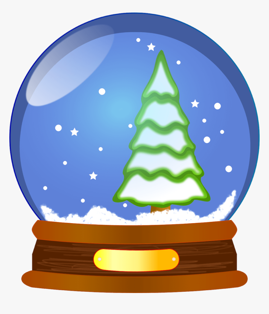 Snow Globe With Christmas Tree Vector Clip Art - Snow Globe Cartoon Png, Transparent Png, Free Download