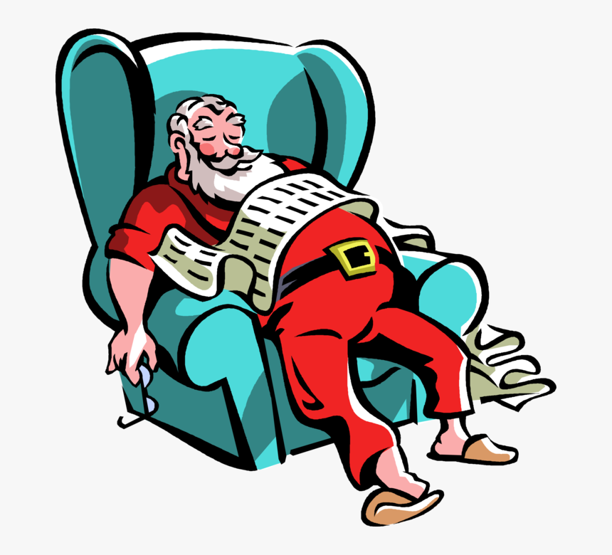 Transparent Santa Sitting Png - Santa Asleep In Chair, Png Download, Free Download