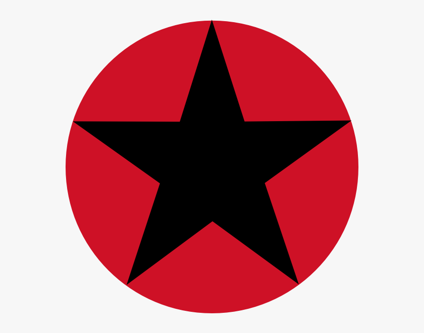 Roudel Black Star Red Circle Svg Clip Arts - Red Star In Circle, HD Png Download, Free Download