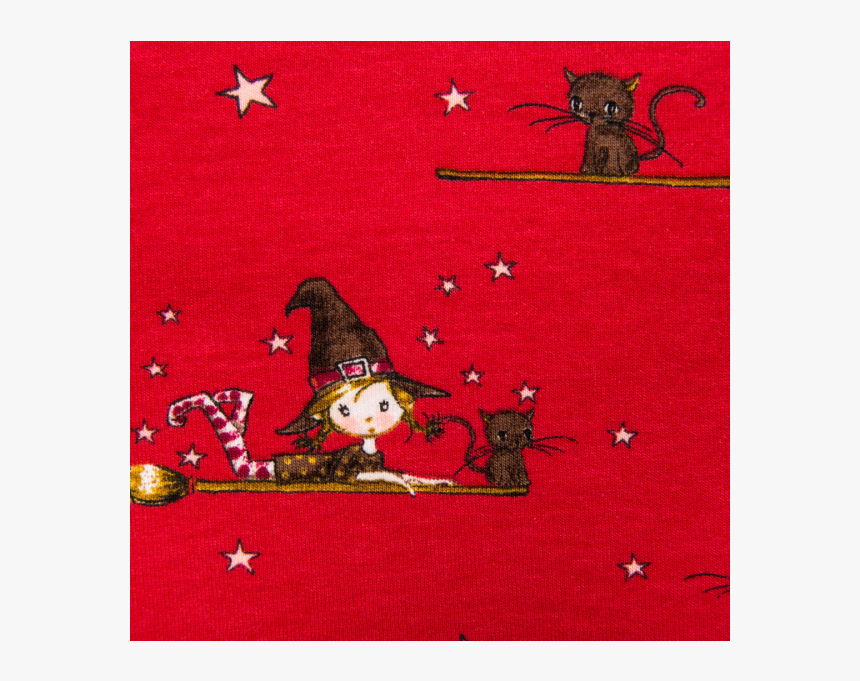 Cotton Jogging Fleece Printed Little Witch Red - Creative Arts, HD Png Download, Free Download