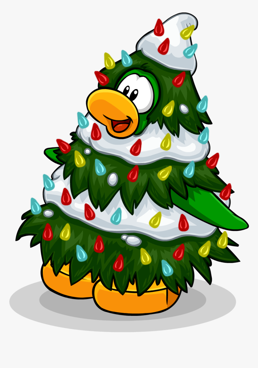 Christmas Tree Club Penguin - Club Penguin Christmas Postcard, HD Png Download, Free Download