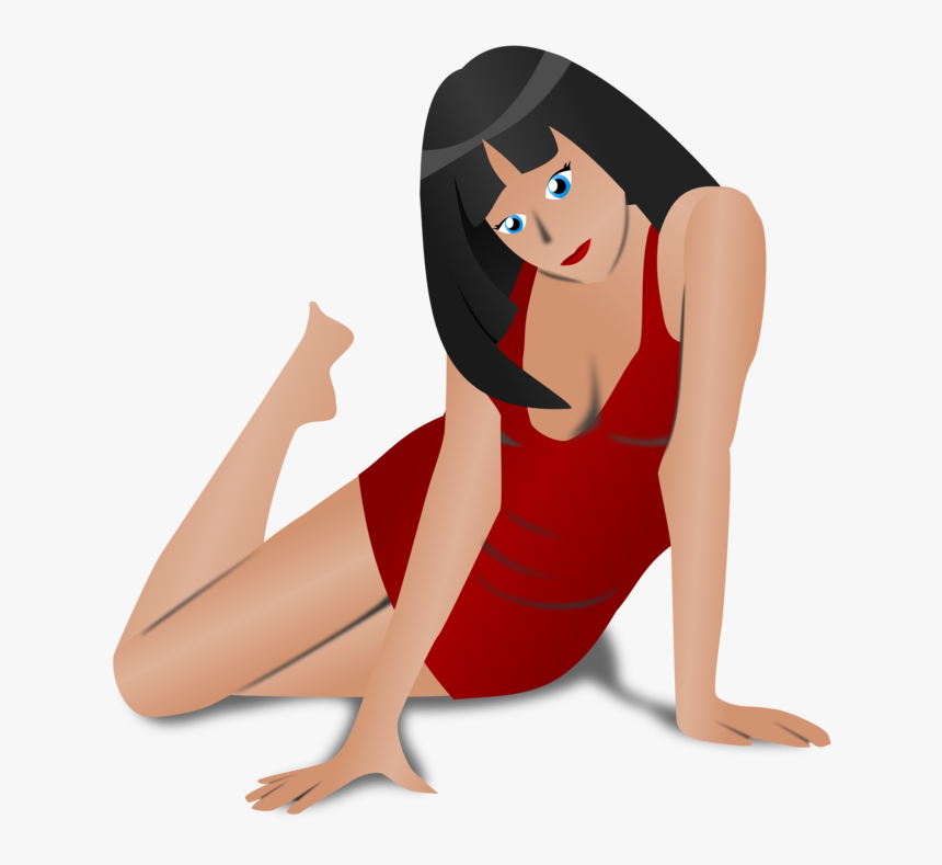Brunette, Girl, Lady, People, Person, Red, Woman, Sexy - Cewek Seksi Kartun Png, Transparent Png, Free Download