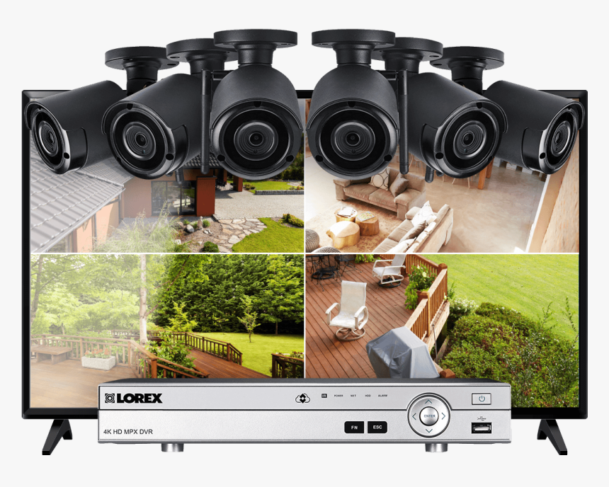 8-channel System With 6 Wireless Security Cameras And - Wireless Security Camera, HD Png Download, Free Download