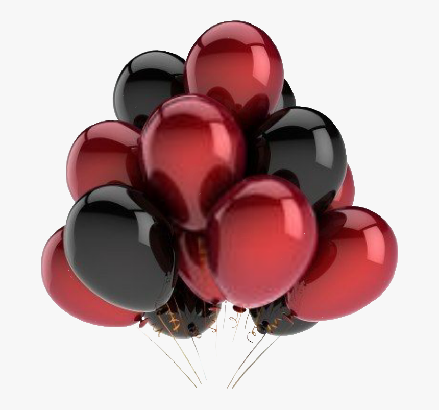 Balloons Red Black Redandblack Redandblackballoons - Red & Black Balloons, HD Png Download, Free Download