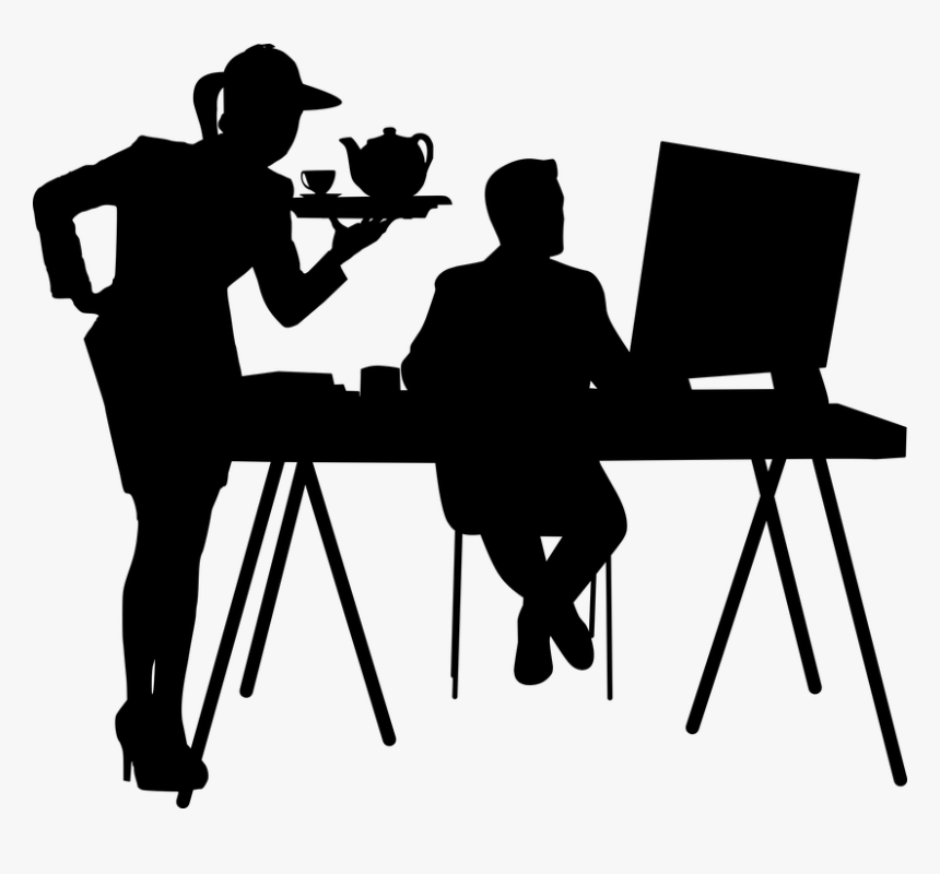 Giving, Husband, Tea, Wife, Secretary, Boss, Break - Man Office Work Silhouette, HD Png Download, Free Download