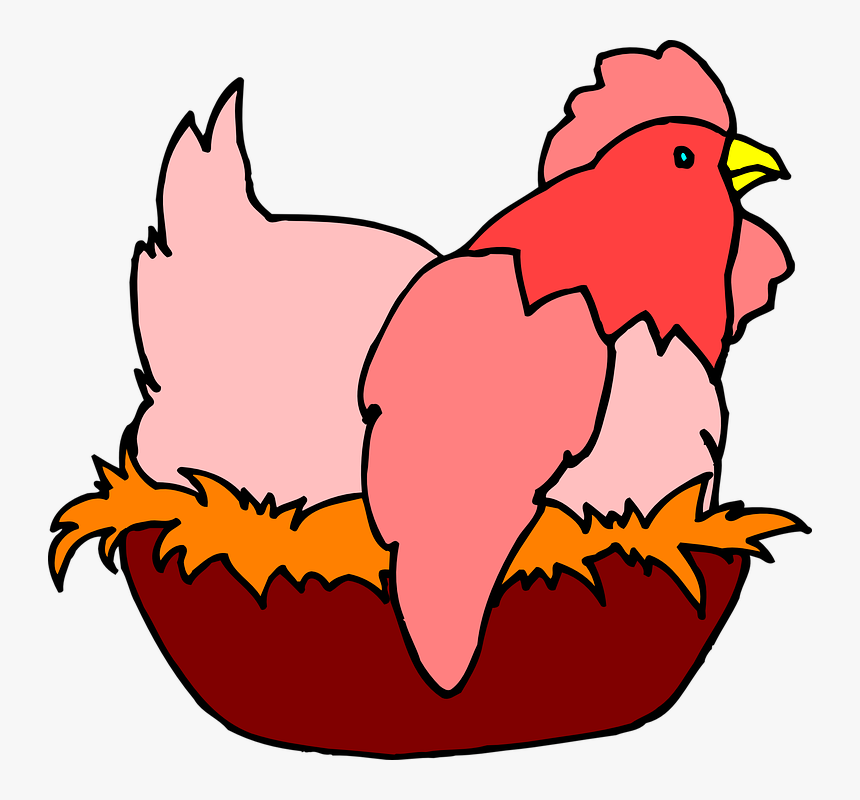 Red Chicken In A Nest Svg Clip Arts - Red Hen On A Nest, HD Png Download, Free Download