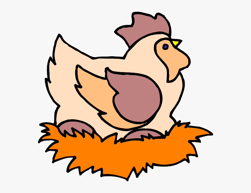 Chicken On Nest Clipart - Ayam Dan Telur Animasi, HD Png Download, Free Download