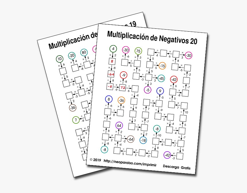 Laberinto De Multiplicacion De Números Negativos - Laberinto De Operaciones Matematicas, HD Png Download, Free Download