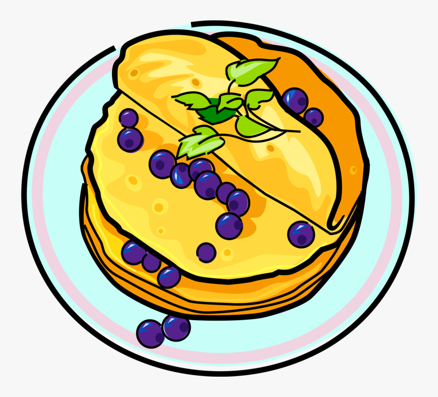 Vector Illustration Of Russian Blini Pancakes With - Blueberry Pancakes Clipart, HD Png Download, Free Download
