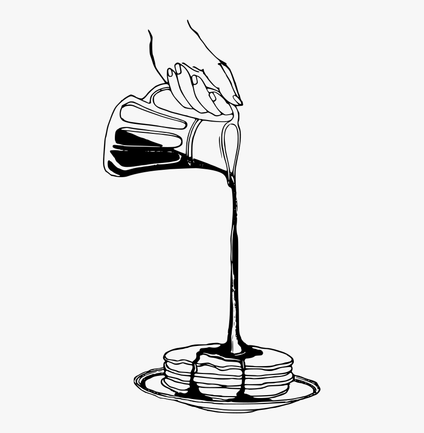 Line Art,plant,blackandwhite - Syrup And Pancakes Drawing, HD Png Download, Free Download