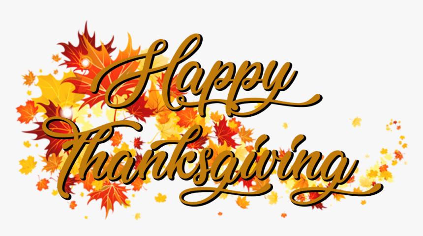 Happy Thanksgiving On A Banner Of Autumn Leaves - Fall Leaves Transparent Background, HD Png Download, Free Download