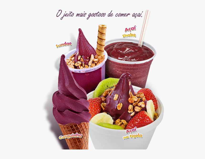 Mix Produtos Acai Acamix Casquinha Sundae Shake Tigela - Açai Milk Shake Mix, HD Png Download, Free Download