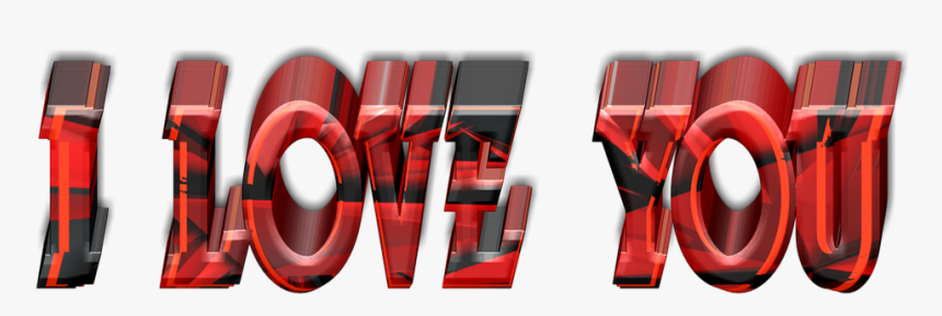 Love, You, 3d, Red, Black - Love 3d Text Png, Transparent Png, Free Download