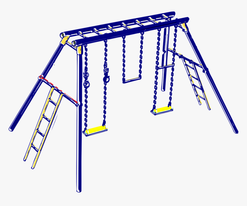Swing, Playground, Ladders, Balance, Park, Kids - Playground Clip Art, HD Png Download, Free Download
