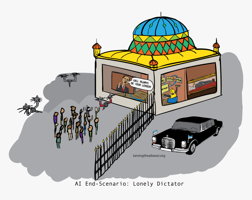 Ai End-scenario 6 Lonely Dictator Tamingtheaibeast - Cartoon, HD Png Download, Free Download