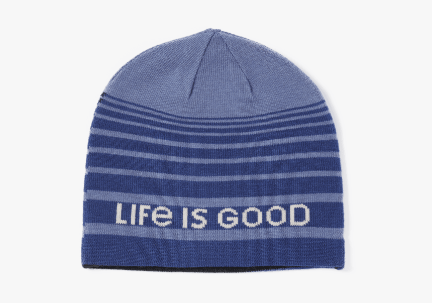Branded Lig Stripes Reversible Life Is Good Beanie - Beanie, HD Png Download, Free Download