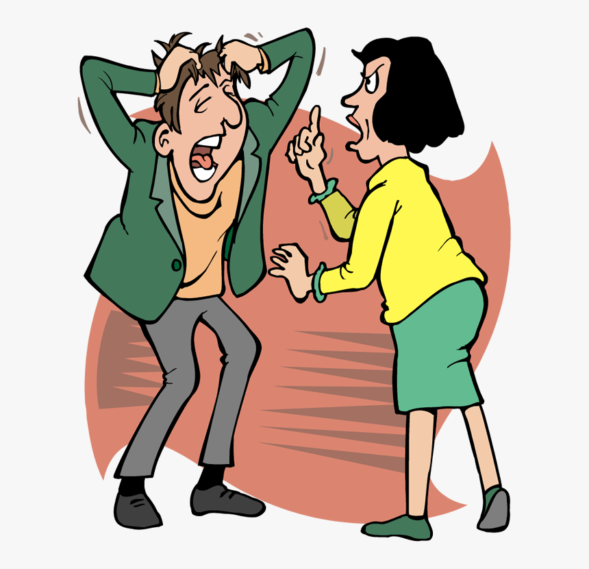 Pictures Of Husband And Wife Fighting - Husband Wife Fight Cartoon, HD Png  Download - kindpng