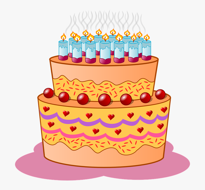 Birthday, Cake, Candles, Icing, Cream, Flame, Event - Birthday Cake Design Drawing, HD Png Download, Free Download