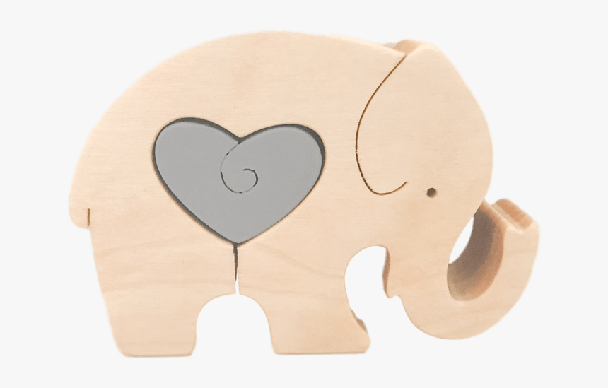 Wooden Elephant Heart Puzzle - Indian Elephant, HD Png Download, Free Download