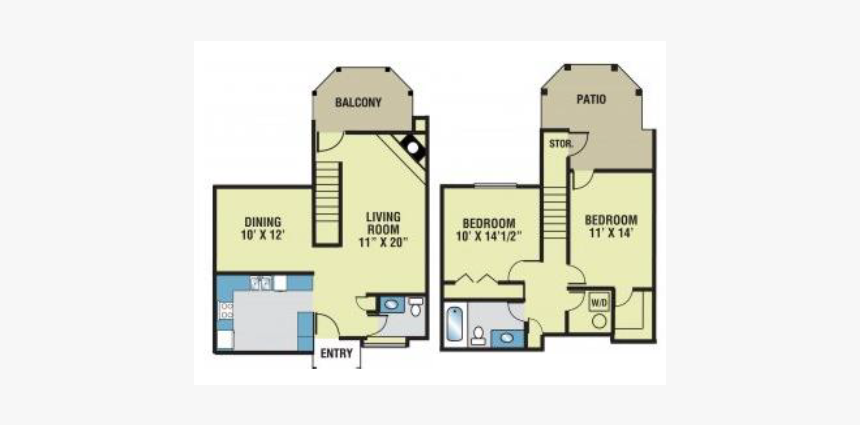 0 For The Foxglove Townhouse Floor Plan - Kalamazoo Greenhill Apartment One Bed, HD Png Download, Free Download