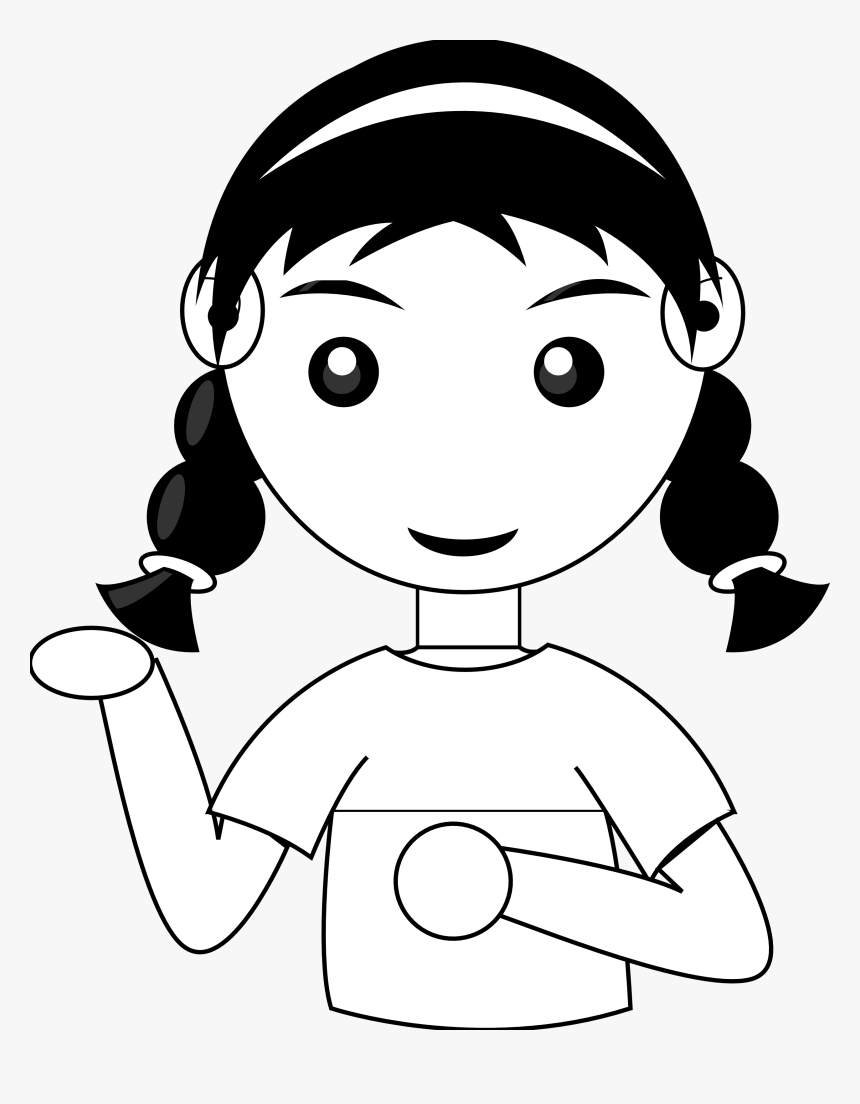 Praise Clipart Happy Black Girl - Girl Clip Art Black And White, HD Png Download, Free Download