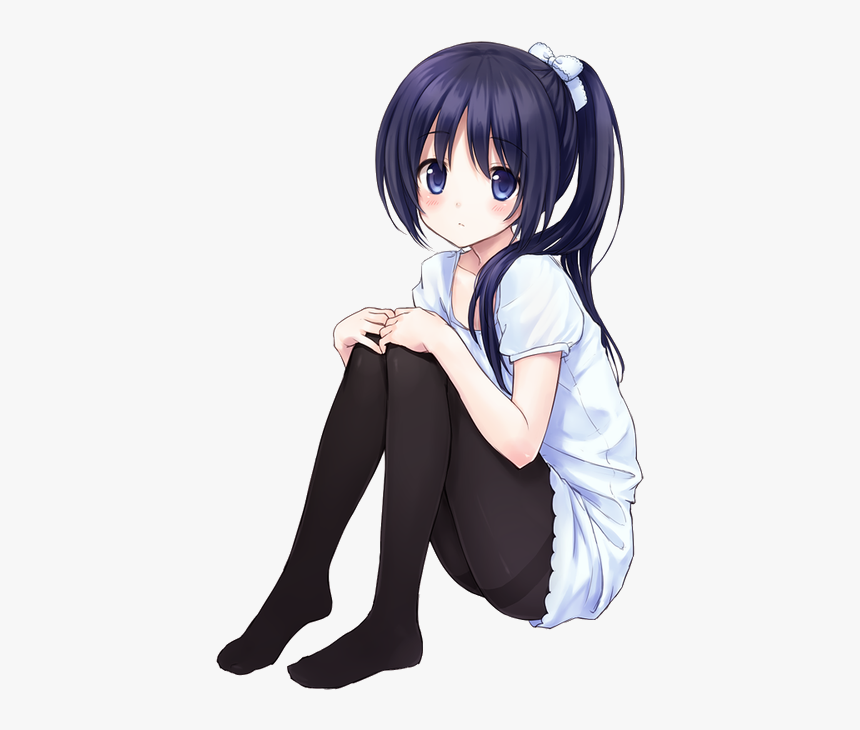 Brown-hair - Anime Girl Dark Blue Hair, HD Png Download, Free Download