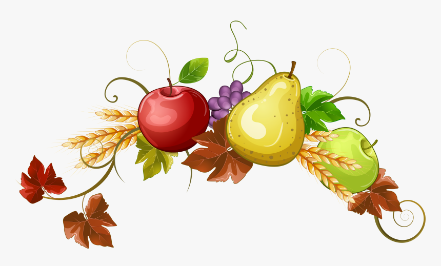 Clipart Banner Fruit - Autumn Fruit Clipart, HD Png Download, Free Download