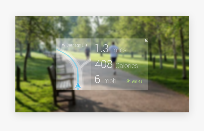Google Glass - Running - Google Glass User Interface, HD Png Download, Free Download