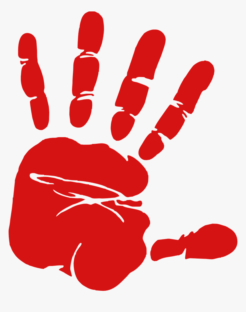 Hand, Handprint, Fingerprint, Stop, Touch, Red, Fingers - Red Hand Print Clip Art, HD Png Download, Free Download