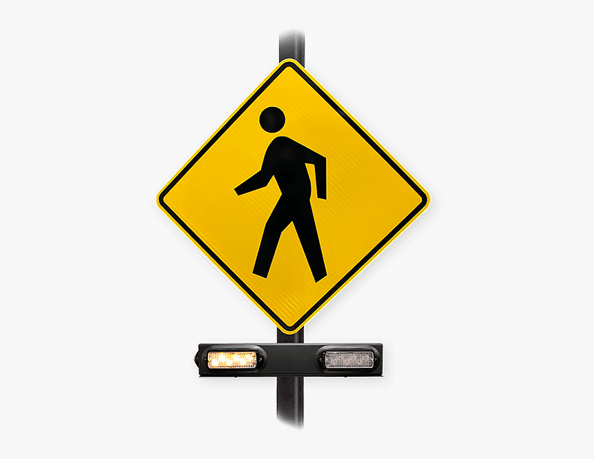 Ts60 Led Rectangular Rapid Flashing Beacons - People Crossing Sign, HD Png Download, Free Download