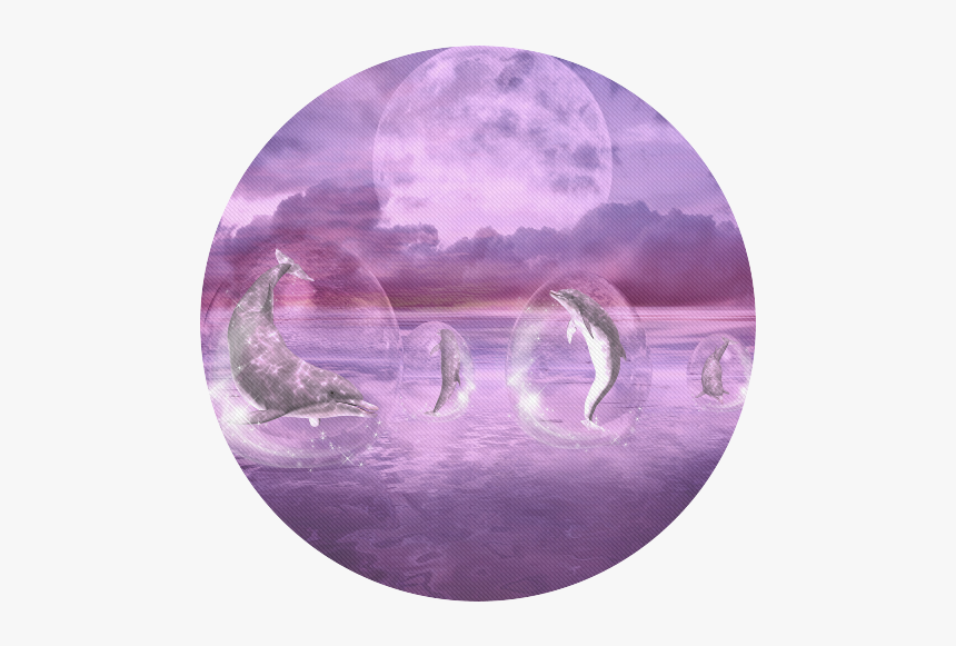 Dream Of Dolphins Round Mousepad - Crescent, HD Png Download, Free Download