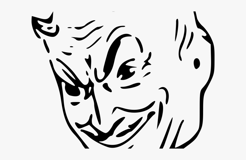 Demon Clipart Line Drawing - Satan Face Black And White, HD Png Download, Free Download