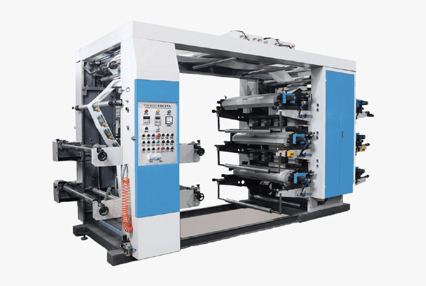 6 Colors Flexo Printing Machine For Pe Pp Film Roll - Flexography, HD Png Download, Free Download