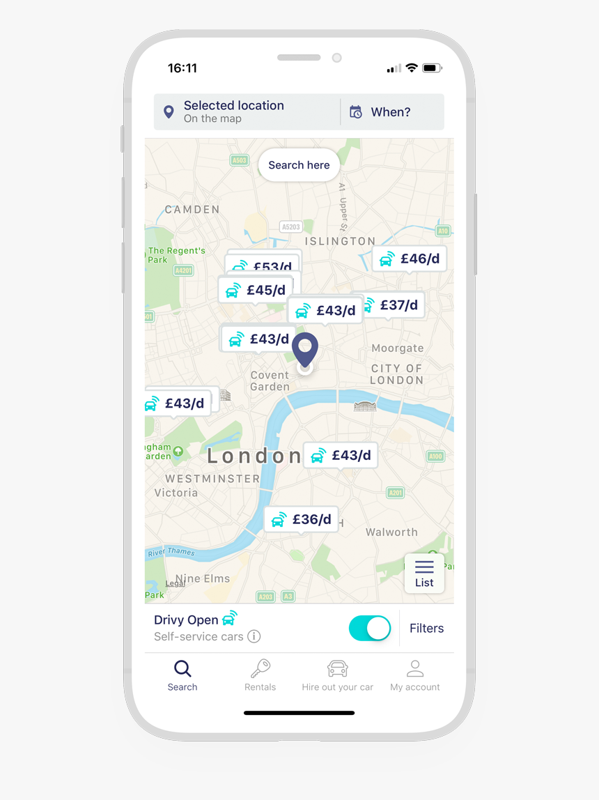 Map - Car Sharing App Png, Transparent Png, Free Download