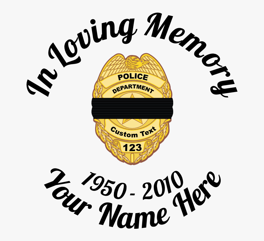 In Loving Memory Police Badge With Black Band Sticker - Illustration, HD Png Download, Free Download