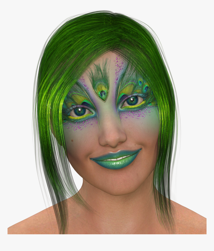 Mujer Con Cabello Verde, HD Png Download, Free Download